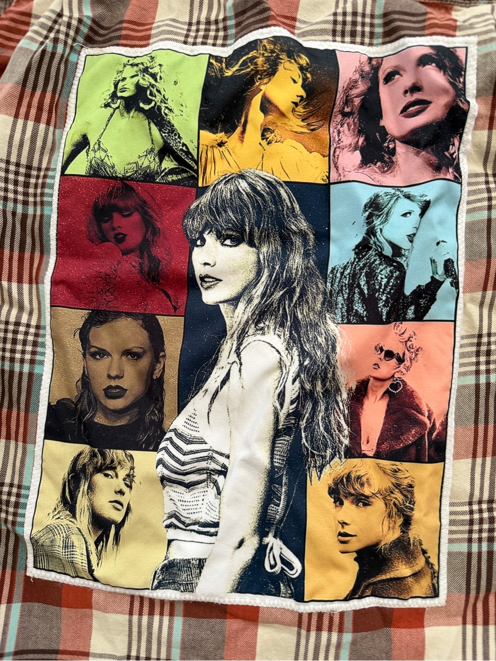 Mossimo Supply Co. Red Plaid Button-Down Shirt with Taylor Swift graphic small - Picture 5 of 7